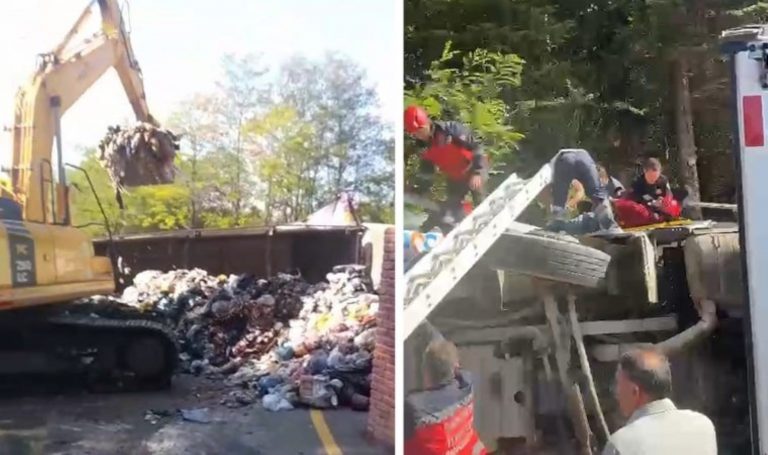 Sakarya’da çöp kamyonu devrildi: Araç içerisinde sıkışan sürücü yaralandı – Son Dakika Türkiye Haberleri
